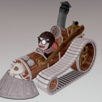 Old Cartoon Steam Cart 