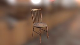 Wooden Chair realistic, old, 3dsmax, 3dsmaxpublisher, chair, wood