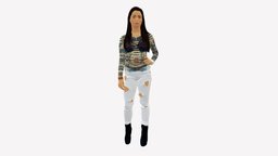 Woman weird blouse hand hip 0803 style, people, fashion, beauty, posed, miniatures, realistic, woman, weird, outfit, success, blouse, character, 3dprint, 3d, model, scan, human, polygon