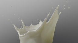 Short Milk Splash splash, milk, high-poly, water, liquid, quads, liquids, blender3d