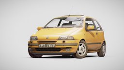 (FREE) 1995 Fiat Punto GT fiat, high, italian, dirty, aaa, punto, quality, free3dmodel, 90s, freemodel, game, vehicle, pbr, lowpoly, low, poly, racing, car, free, sport