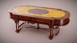 ATT antique, table, aaa, game-ready, coffee-table, unreal-engine, ue4, unrealengine, attic, wooden-table, dinner-table, small-table, dekogon, unity, pbr, gameready, table-stand