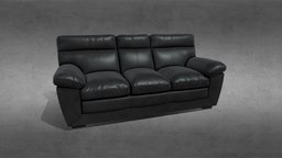 Leather Sofa (Black) couch, sofa-interior, sofa-3d-model, sofa-furniture, leather-furniture, leather-sofa