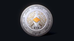 Ethereum Cryptocurrency Coin coin, financial, electronic, electronics, silver, token, currency, bank, chain, finance, crypto, ethernet, cash, eth, btc, ethereum, cryptocurrency, blockchain, gold, crypto-token