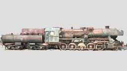 Rusty Steam Locomotive #2 train, steampunk, railroad, abandoned, locomotive, historic, lost, machinery, vintage, rusty, wasteland, railway, realistic, old, place, urbex, photoscan, photogrammetry, steam, noai