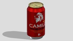 Beer Can 330ml Low Poly PBR Realistic drink, food, generic, can, aluminium, beverage, beer, supermarket, soda, water, cold, liquid, canned, refreshment, condensation, alcoholic, asset, game, 3d, low, poly