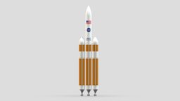 Delta IV Heavy Rocket iv, missile, moon, historic, capsule, nasa, heavy, spacecraft, saturn, stage, american, apollo, v, launch, delta, cargo, rocket, ula, sls, asset, game, 3d, low, poly, usa, ship, space