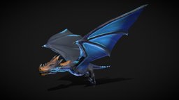 Fantasy Fire Dragon beast, flying, wings, dragons, flame, scary, fire, reptile, magical, fly, creature, animal, fantasy, dragon, dinosaur, horror