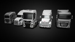 Trucks trucks, 3d-model, vizualization, mobilegames, render, car
