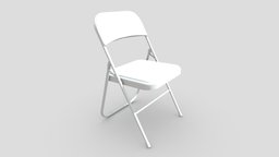 Folding Cushion Steel Chair unrealengine, maya, blender