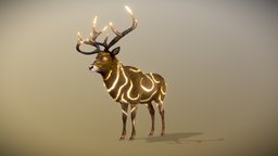 Realistic Deer forest, deer, stag, antler, elk, majestic, animal, magic