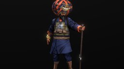 Sikh Warrior warrior, indian, musket, sikh, wrap, character, game, zbrush, gun