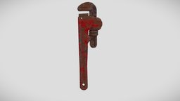 Opposing Force Pipe wrench rust, rusty, worn, wrench, combat, metal, tool, old