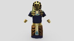 Ancient Egypt Male Paraoh Costume suit, ancient, historic, egypt, cultural, egyptian, dress, traditional, costume, mens, outfit, pbr, low, poly, male, paraoh, headcover
