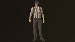 Detective (Mafia) PBR Game Ready police, vintage, 1970, 1980, mafia, gangster, investigator, detective, a-pose, character, man, male, rigged