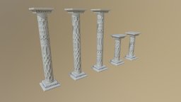 Columns column, pillar, low-poly