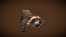 Stylized Racoon rpg, racoon, wild, critter, mmo, rts, fbx, moba, character, handpainted, lowpoly, creature, animal, animation, stylized, animated