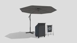 Valet Parking With Umbrella 2 square, stand, exterior, geometric, umbrella, spot, classic, furniture, booth, public, parking, advertising, supplies, podium, outdoors, contemporary, valet, design, street, simple