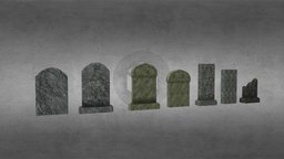 Tombstones graveyard, tombstone, blender, graveyard-props, tombstone-medieval