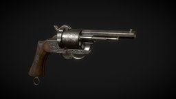 Lefaucheux Revolver revolver, ornament, lefaucheux, weapon, gun, history