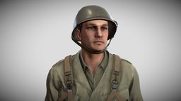WW2 US Soldier us, ww2, soldier, army, man, male, moilitary