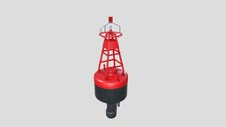 Water buoy v1 dae, blend, stl, marine, traffic, float, ocean, marker, fbx, water, port, buoy, limit, harbor, seaport, pbr, ship, sea, noai