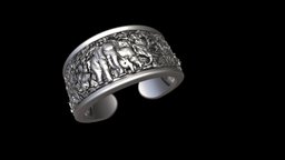 Ring elephants jungle adjustable jewellery, jewelry, jungle, jewelry-3d-stl, elephants, ring, adjustable-ring, ring-for-her