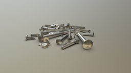 A Pile Of Screws nuts, screw, metal