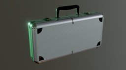 Aluminium Briefcase aluminium, briefcase, game-ready, asset, game, pbr, low, poly, textured