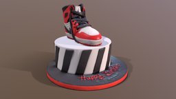 Jordan Air One Sneakers Cake cake, nike, birthday, trainer, head, scanned, sneakers, jordan-shoes, nike-shoe, photogrammetry, air, jordan-air, cakesburg