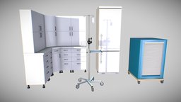 Various objects for a medical Serious Game hospital, 3dsmax, lowpoly, medical