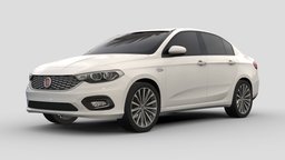 Fiat Tipo 2016 AR/VR, LowPoly 3D Model wheel, truck, transport, urban, automotive, vr, ar, auto, racing-car, motor-vehicle, unity3d, vehicle, lowpoly, gameasset, car, gameready, motor-car, city-props