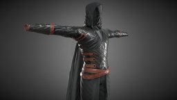 Male Assassin Outfit 2 leather, soldier, apocalyptic, ninja, fashion, post, clothes, apocalypse, survivor, grunge, outfit, character, pbr, man, military, fantasy, male, clothing, person