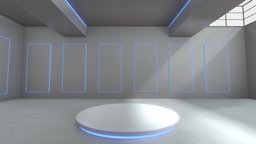 Sci-fi Gallery for Product Showcase VR 2021 scene, room, minimal, product, white, gaming, platform, case, warehouse, walking, tour, arch, ready, rift, vr, best, designer, showcase, presentation, virtualreality, gallery, neon, show, minimalist, game-ready, showroom, moody, nf, vive, vizualization, 2021, maya, architecture, lighting, sci-fi, sculpture, rencering, modern-gallery