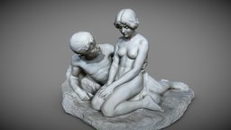 Idyl love, classic, marble, statue, mythology, woman, couple, 3dprint, 3dscan, man, sculpture