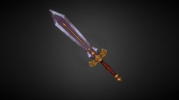One hand sword one, 3dcoat, blender, texture, low, poly, hand, modelling