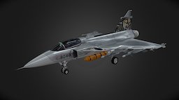 SAAB JAS-39 Gripen airplane, fighter, aircraft, saab, jet-fighter, jetplane, gripen, jas-39, plane