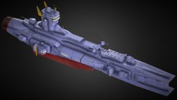 EFF Salamis Class SpaceCruiser Federation Colour cruiser, spacecraft, warship, salamis, gund, substancepainter, substance, low-poly