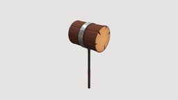 Wooden Mallet wooden, toon, hammer, prop, melee, item, carnival, mallet, wool, weapon, cartoon, game, wood