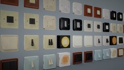 Soviet Light Switches Collection lamp, switch, soviet, vintage, retro, unreal, realtime, russian, dirty, 80s, russia, old, modernism, 60s, 70s, brutalism, ue4, switches, lods, communism, unity, game, design, house, plastic, interior, light
