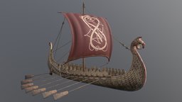 Viking Ship sails, viking, ship, animated