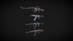 AK47 custom loadout custom, tactical, ak74u, loadout, game, lowpoly, gun, ak47