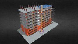 Under Construction Building scene, tower, area, heavy, urban, road, site, mixer, town, cement, crane, under, scaffold, lowpoly, house, city, structure, building, street, construction, industrial