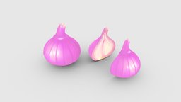 Cartoon onion diced food, eat, farm, kitchen, cooking, health, onion, vegetable, vegetables, lowpolymodel, planting, condiments, ingredients, smell, handpainted