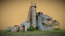 Abandoned factory with tall tower plant, ruin, abandoned, urban, post, magazine, industry, vr, destruction, old, facade, destroyed, chimney, depot, scan3d, urbex, deserted, manufactory, exploring, steel-construction, realitycapture, photogrammetry, building, factory, textured, history, steel, devastated, noai