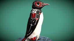 Penguin penguin, haida, native-american, pacificnorthwest, art, animal, 3december2022challenge