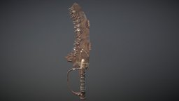 Post apocalyptic Knife Low-poly 3D mode postapocalyptic, lowpolymodel, post-apocalypse, game, weapons, art, gameasset, 3dmodel, gameready