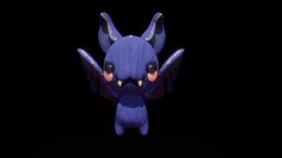 Animated Game-Ready Character cute, kids, toy, bat, vampire, scary, plushie, fivenightsatfreddys, asset, blender3d, gameasset, horror
