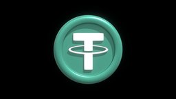 Tether or USDT Crypto Coin with cartoon style coin, money, bitcoin, token, currency, dollar, crypto, illustration, exchange, futures, metaverse, cryptocurrency, blockchain, nft, cartoon, 3d, technology, tether, web3, usdt