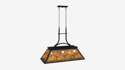 Billiard Hanging Light for 7-9 Foot Table room, lamp, club, hanging, pendant, seven, foot, equipment, furniture, pool, chandelier, nine, fixture, snooker, stained, billiard, glass, 3d, pbr, light